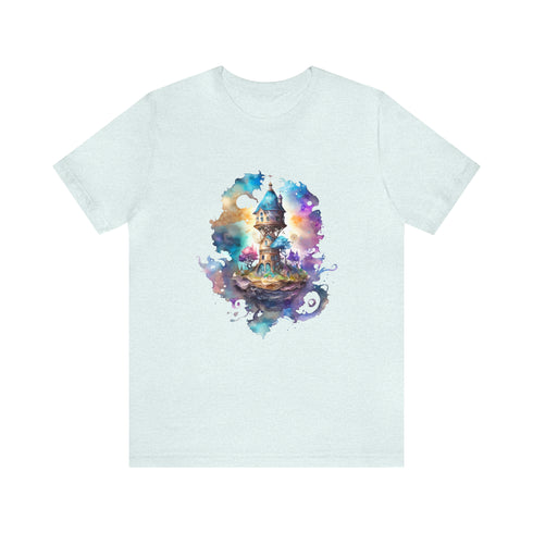 The Wizard's Floating Tower - Short Sleeve Tee Heather Ice Blue